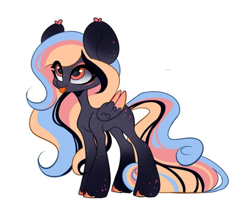 Size: 700x612 | Tagged: safe, artist:illkillux2, oc, oc only, pegasus, pony, adoptable, auction, auction open, character, chibi, cute, dark skin, design, long hair, long mane, long tail, reference, sale, tail, tongue out