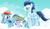 Size: 3812x2235 | Tagged: artist needed, safe, rainbow dash, soarin', oc, oc:ragtag, oc:shooting star, pegasus, pony, g4, baby, baby pony, female, filly, foal, male, mare, offspring, parent:rainbow dash, parent:soarin', parents:soarindash, screencap background, ship:soarindash, shipping, siblings, stallion, straight, twins