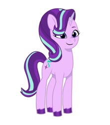 Size: 640x725 | Tagged: safe, artist:jazzhooves, starlight glimmer, pony, unicorn, g4, g5, my little pony: tell your tale, female, g4 to g5, generation leap, horn, simple background, smiling, solo, white background