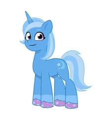 Size: 640x725 | Tagged: safe, artist:jazzhooves, trixie, pony, unicorn, g4, g5, coat markings, colored hooves, female, g4 to g5, generation leap, horn, simple background, socks (coat markings), solo, white background