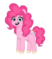 Size: 640x725 | Tagged: safe, artist:jazzhooves, pinkie pie, earth pony, pony, g4, g5, my little pony: tell your tale, bean mouth, female, g4 to g5, generation leap, open mouth, open smile, simple background, smiling, solo, white background