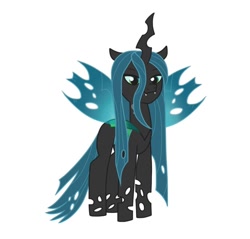 Size: 640x613 | Tagged: safe, artist:jazzhooves, queen chrysalis, changeling, changeling queen, g4, g5, fangs, female, g4 to g5, generation leap, missing accessory, simple background, solo, white background