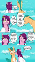 Size: 720x1280 | Tagged: safe, artist:helathahstudios, hitch trailblazer, pipp petals, earth pony, pegasus, pony, g5, blaze (coat marking), blushing, cheek kiss, coat markings, comic, crown, duo, duo male and female, eye clipping through hair, eyes closed, facial markings, female, heart, hoof on chest, jewelry, kissing, male, open mouth, regalia, ship:pitch, shipping, speech bubble, straight, yellow eyes, yellow-eyed pipp