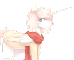 Size: 2241x1804 | Tagged: safe, artist:riressa, oc, oc only, alicorn, pony, clothes, female, mare, scarf, simple background, solo, transparent background