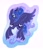 Size: 2491x2923 | Tagged: safe, artist:junglicious64, part of a set, princess luna, alicorn, pony, g4, blue coat, blue eyes, concave belly, crown, ethereal mane, ethereal tail, eyelashes, eyeshadow, female, flying, hoof shoes, horn, jewelry, lidded eyes, long horn, long legs, long mane, long tail, makeup, mare, outline, peytral, princess shoes, profile, regalia, simple background, slender, smiling, solo, sparkly mane, sparkly tail, spread wings, starry mane, starry tail, sticker design, tail, thin, thin legs, tiara, two toned mane, two toned tail, unicorn horn, wavy mane, wavy tail, white background, wings