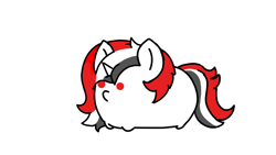 Size: 1920x1080 | Tagged: safe, artist:puginpocket, oc, oc only, oc:red rocket, unicorn, bean, chubbie, horn, simple background, smol, white background