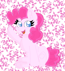 Size: 2103x2311 | Tagged: safe, artist:cinematic-fawn, pinkie pie, pony, raised hoof, solo