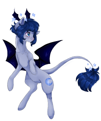 Size: 806x960 | Tagged: safe, artist:majesticwhalequeen, oc, oc only, oc:blumoon, bat pony, pony, female, mare, simple background, solo, transparent background, wing ears, wings