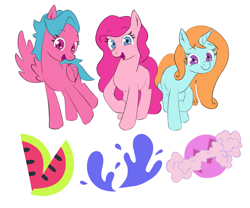 Size: 3307x2748 | Tagged: safe, artist:n-jima, oc, oc only, earth pony, pegasus, pony, unicorn, cutie mark, horn