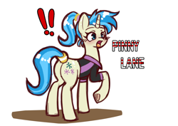 Size: 1052x744 | Tagged: safe, artist:chiefywiffy, allie way, unicorn, g4, clothes, female, horn, mare, ponytail, shirt, simple background, solo, white background