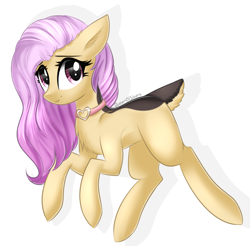 Size: 1000x982 | Tagged: safe, artist:queenofsilvers, oc, oc only, oc:anita, pony, chest fluff, collar, commission, ear fluff, female, looking at you, mare, simple background, smiling, smiling at you, solo, white background