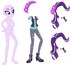 Size: 642x588 | Tagged: safe, artist:nsmah, artist:tekobases, starlight glimmer, human, equestria girls, g4, base, beanie, beanie hat, boots, clothes, hand on hip, hat, high heel boots, high heels, shoes, simple background, smiling, white background