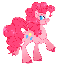 Size: 3371x3668 | Tagged: safe, artist:noctivage, pinkie pie, earth pony, pony, g4, cute, ear fluff, happy, hoof fluff, raised hoof, simple background, smiling, solo, transparent background