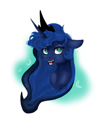 Size: 1712x2000 | Tagged: safe, artist:majesticwhalequeen, princess luna, pony, bust, portrait, simple background, solo, transparent background