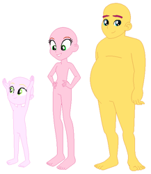 Size: 500x576 | Tagged: safe, artist:nsmah, artist:tekobases, human, equestria girls, g4, barefoot, base, belly, big belly, feet, female, hand on hip, looking at you, male, simple background, smiling, toddler, white background