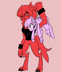 Size: 1438x1688 | Tagged: safe, artist:yamston, oc, oc only, oc:cabral greenfield, oc:vesper swain, pegasus, pony, anthro, fanfic:living the dream, 2024, blushing, duo, fanfic art, holding a pony, parent:oc:louie swain, parent:oc:spark greenfield, parent:oc:starlight(ltd), parent:oc:strawell, parents:oc x oc, shipping, simple background, sketch, wings