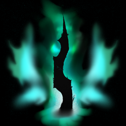 Size: 3000x3000 | Tagged: safe, artist:alostcarolean, queen chrysalis, changeling, changeling hive, changeling swarm, changeling wings, cover art, epic, stars, wings