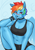 Size: 1754x2480 | Tagged: safe, artist:nire, rainbow dash, anthro, alternate hairstyle, bandaid, bandaid on nose, belly button, bracelet, breasts, choker, cleavage, clothes, compression shorts, ear piercing, earring, eyeshadow, jewelry, lipstick, makeup, muscles, piercing, short hair, sitting, small breasts, smiling, studded bracelet, tank top, wings