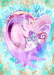 Size: 620x870 | Tagged: safe, artist:thurder2020, princess cadance, princess flurry heart, alicorn, pony, g4, cute, female, flurrybetes, male, mother and child, mother and daughter, mother and son, mother's day