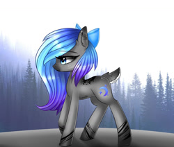 Size: 1273x1080 | Tagged: safe, artist:queenofsilvers, oc, oc only, deer, deer pony, hybrid, original species, pony, bow, ear fluff, female, hair bow, mare, profile, side view, signature, solo