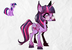 Size: 2039x1426 | Tagged: safe, artist:lavendertowne, twilight sparkle, alicorn, pony, glasses, redraw, solo, twilight sparkle (alicorn), unshorn fetlocks