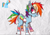 Size: 1745x1221 | Tagged: safe, artist:lavendertowne, rainbow dash, pegasus, pony, redraw, solo