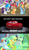 Size: 1000x1720 | Tagged: safe, edit, edited screencap, editor:incredibubbleirishguy, screencap, applejack, rainbow dash, rarity, a canterlot wedding, g4, the cart before the ponies, angry, apology, car, cars (pixar), clothes, denied, furious, guilty, helmet, horrified, implied apple bloom, implied cutie mark crusaders, implied scootaloo, implied sweetie belle, lightning mcqueen, racecar, sad