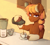 Size: 1562x1391 | Tagged: safe, artist:chevapchichi_, oc, oc only, earth pony, pony, coffee, coffee cup, coffee machine, coffee mug, cup, earth pony oc, female, liquid, mug, pigtails, shelf, shelves, solo, table