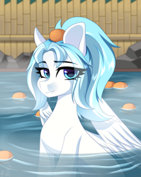 Size: 1924x2421 | Tagged: safe, pegasus, pony, partially submerged, solo, water