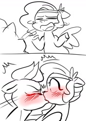 Size: 1240x1754 | Tagged: safe, artist:altzuel_, pipp petals, zipp storm, pegasus, pony, g5, blushing, comic, duo, duo female, eyes closed, female, incest, kiss on the lips, kissing, lesbian, mare, royal sisters (g5), ship:petalstorm, shipping, siblings, simple background, sisters, surprise kiss, white background, wide eyes