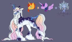 Size: 1280x761 | Tagged: safe, artist:malinraf1615, oc, pony, magical threesome spawn, offscreen character, parent:sunburst, parent:tree of harmony, parent:twilight sparkle, simple background