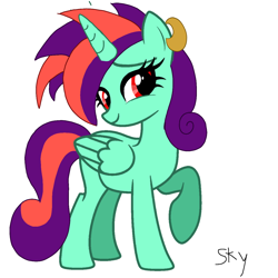 Size: 1280x1280 | Tagged: safe, artist:skycandy, oc, oc only, oc:skycandy, alicorn, ear piercing, earring, jewelry, piercing, simple background, solo, white background