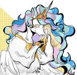 Size: 987x966 | Tagged: safe, artist:zijiang60573, princess celestia, alicorn, pony, abstract background, crying, female, mare, solo, tissue