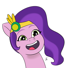Size: 3537x3392 | Tagged: safe, artist:frownfactory, pipp petals, pegasus, pony, g5, bean mouth, diadem, female, happy, jewelry, open mouth, regalia, simple background, solo, transparent background