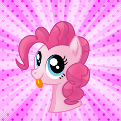 Size: 2048x2048 | Tagged: safe, artist:dashi3cupcakes, pinkie pie, earth pony, pony, g4, bust, female, solo, tongue out