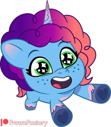 Size: 2629x3000 | Tagged: safe, artist:frownfactory, misty brightdawn, pony, unicorn, g5, my little pony: tell your tale, nightmare nightmarket, spoiler:g5, spoiler:my little pony: tell your tale, spoiler:tyts01e63, age regression, baby, baby pony, coat markings, colored hooves, cute, female, filly, filly misty brightdawn, foal, freckles, hoof heart, horn, mistybetes, pale belly, reaching, rebirth misty, simple background, socks (coat markings), solo, sparkly eyes, transparent background, underhoof, unshorn fetlocks, upside-down hoof heart, vector, weapons-grade cute, wingding eyes, younger