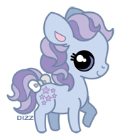 Size: 169x196 | Tagged: safe, artist:dizziness, blue belle, earth pony, pony, g1, bow, chibi, colored pinnae, cute, dizziness's chibi ponies, female, looking at you, mare, outline, raised hoof, simple background, solo, standing, tail, tail bow, transparent background