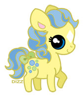 Size: 169x196 | Tagged: safe, artist:dizziness, bubbles (g1), earth pony, pony, g1, 2010, bow, chibi, colored pinnae, cute, female, looking at you, mare, outline, raised hoof, simple background, solo, standing, tail, tail bow, transparent background