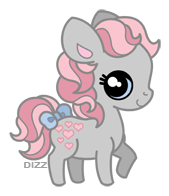Size: 169x196 | Tagged: safe, artist:dizziness, snuzzle, earth pony, pony, g1, 2010, bow, chibi, colored pinnae, cute, dizziness's chibi ponies, female, looking at you, mare, outline, raised hoof, simple background, solo, standing, tail, tail bow, transparent background