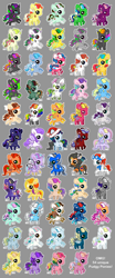 Size: 600x1440 | Tagged: oc name needed, safe, artist:dizziness, mimic (g1), parasol (g1), pretty pop, shady, whizzer, oc, oc:ceolsige, oc:haalima, oc:lady lollipop, oc:london kites, oc:moonbreeze, oc:neon crystal, oc:skyblazer, oc:soleste, oc:sunflower (sourdoughstomper), oc:zero, alicorn, cat, earth pony, pegasus, pony, twinkle eyed pony, unicorn, g1, g3, 2010, 2011, alicorn oc, blaze (coat marking), body markings, bow, chibi, christmas, clothes, coat markings, colored pinnae, colored wings, cute, dizziness's chibi ponies, ear piercing, earring, earth pony oc, eyeshadow, facial markings, fairy wings, feather, female, flying, freckles, goggles, goggles on head, gradient legs, gradient muzzle, gradient wings, gray background, grin, hat, headband, holiday, horn, jewelry, leg markings, looking at you, makeup, male, mare, mlp arena, multicolored hair, not adoptables, ocs everywhere, outline, pegasus oc, piercing, pinwheel (g1), rainbow hair, raised hoof, santa hat, scarf, simple background, smiling, solo, spread wings, stallion, standing, star (coat marking), tail, tail bow, transparent background, turned head, unicorn oc, wings