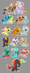 Size: 400x966 | Tagged: oc name needed, safe, artist:dizziness, fizzy, oc, oc:fire storm, oc:neon princess, oc:ray of sunshine, oc:silvermoon, oc:skyblazer, alicorn, cat, earth pony, original species, pegasus, pony, unicorn, g1, 2011, alicorn oc, bow, chibi, colored muzzle, colored pinnae, cute, dizziness's chibi ponies, ear piercing, earring, earth pony oc, female, flying, gradient ears, gradient legs, gradient muzzle, gray background, heart, holding hooves, horn, jewelry, leonine tail, looking at you, lying down, male, mare, multicolored hair, not adoptables, oc x oc, outline, pegasus oc, piercing, rainbow hair, shipping, simple background, solo, sparkly mane, sparkly tail, spread wings, stallion, standing, straight, tail, tail bow, tiara, turned head, unicorn oc, wings