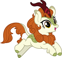 Size: 4271x4000 | Tagged: safe, artist:parclytaxel, autumn blaze, kirin, .svg available, absurd resolution, female, jumping, looking at you, open mouth, open smile, simple background, smiling, smiling at you, solo, transparent background, vector