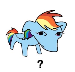 Size: 497x473 | Tagged: artist needed, safe, rainbow dash, g4, curi, meme, my little curis, simple background, solo, white background