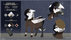 Size: 3288x1856 | Tagged: safe, artist:honeybbear, oc, oc only, pegasus, pony, pegasus oc, reference sheet, solo