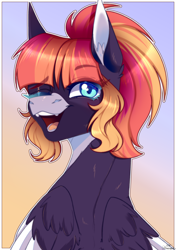 Size: 2760x3920 | Tagged: safe, artist:honeybbear, oc, oc only, pegasus, pony, gradient background, pegasus oc, solo