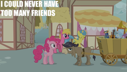 Size: 2000x1125 | Tagged: safe, edit, edited screencap, editor:quoterific, screencap, cherry berry, cranky doodle donkey, lemon hearts, pinkie pie, a friend in deed, g4