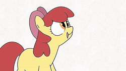 Size: 1920x1080 | Tagged: safe, artist:{fluttydash}, apple bloom, rainbow dash, earth pony, pegasus, pony, g4, animated, apple bloom's bow, bow, confused, female, filly, foal, hair bow, laughing, mare, siri, webm