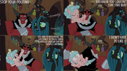 Size: 2000x1125 | Tagged: safe, edit, edited screencap, editor:quoterific, screencap, cozy glow, lord tirek, queen chrysalis, changeling, changeling queen, g4, season 9, the summer sun setback, trio