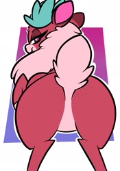 Size: 1668x2388 | Tagged: safe, artist:steelsoul, pomfy (tfh), deer, reindeer, them's fightin' herds, butt, butt freckles, community related, featureless crotch, female, freckles, looking back, plot