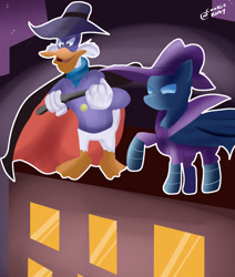 Size: 1791x2112 | Tagged: safe, mare do well, pony, crossover, darkwing duck, duo